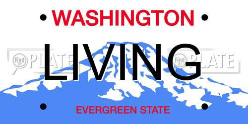 LIVING Washington License Plate