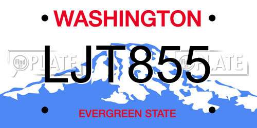 LJT855 Washington License Plate