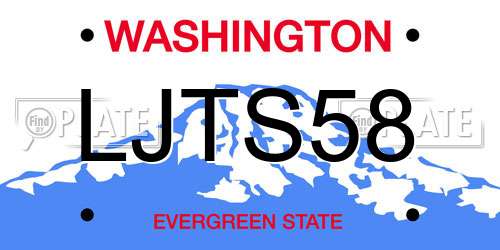 LJTS58 Washington License Plate