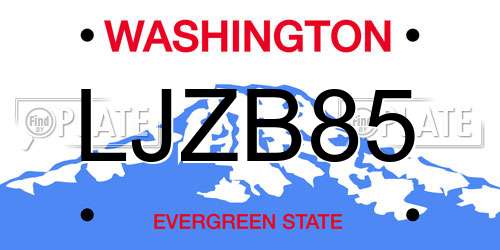 LJZB85 Washington License Plate