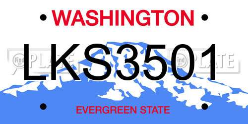 LKS3501 Washington License Plate