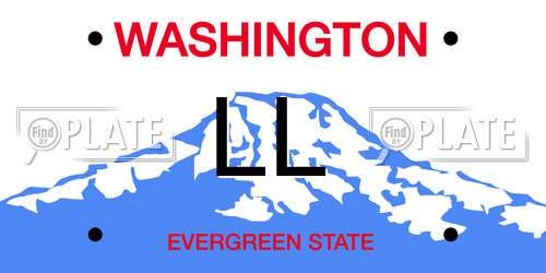 LL Washington License Plate