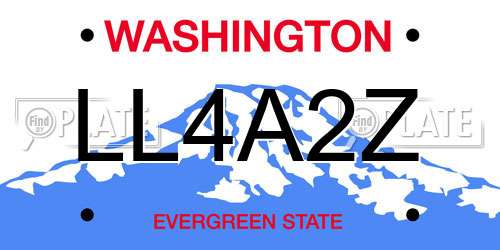 LL4A2Z Washington License Plate