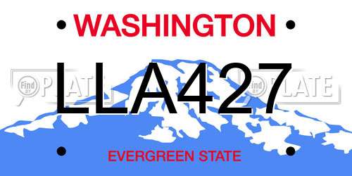 LLA427 Washington License Plate