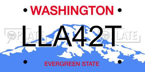 LLA42T Washington License Plate