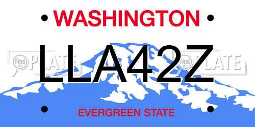 LLA42Z Washington License Plate