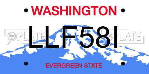 LLF58I Washington License Plate