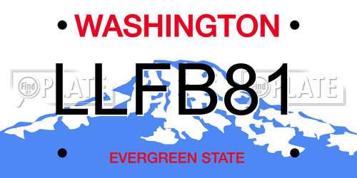 LLFB81 Washington License Plate