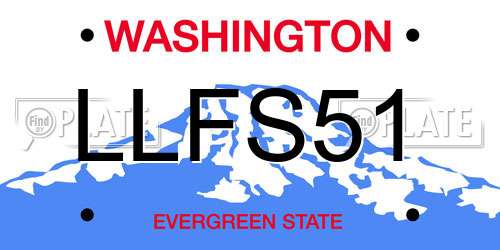 LLFS51 Washington License Plate