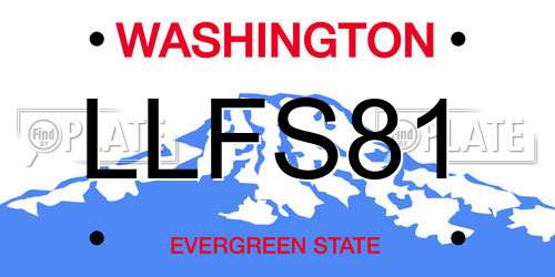 LLFS81 Washington License Plate