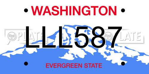 LLL587 Washington License Plate