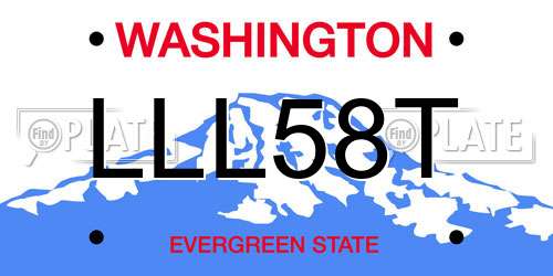 LLL58T Washington License Plate