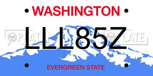 LLL85Z Washington License Plate