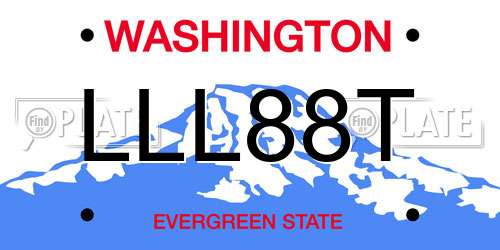 LLL88T Washington License Plate