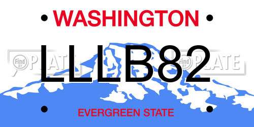 LLLB82 Washington License Plate