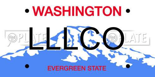 LLLCO Washington License Plate