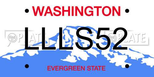 LLLS52 Washington License Plate