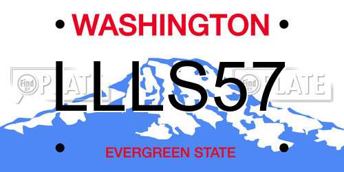 LLLS57 Washington License Plate