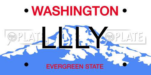 LLLY Washington License Plate