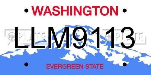 LLM9113 Washington License Plate