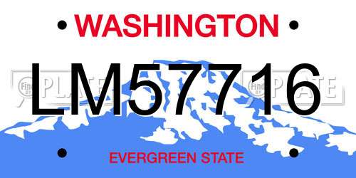 LM57716 Washington License Plate