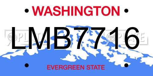 LMB7716 Washington License Plate