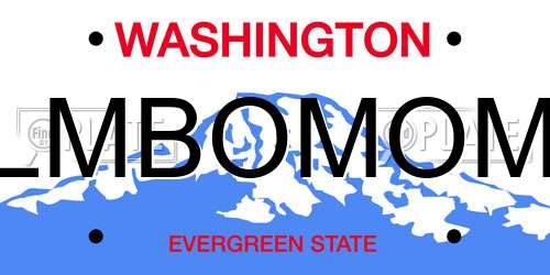 LMBOMOM Washington License Plate