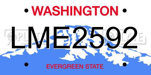 LME2592 Washington License Plate