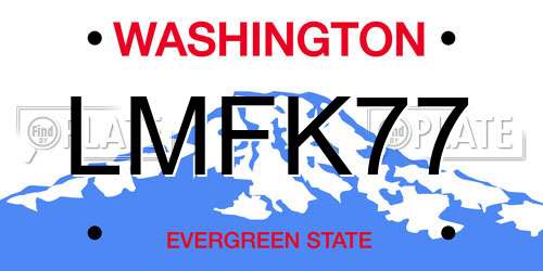 LMFK77 Washington License Plate