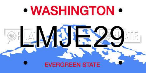 LMJE29 Washington License Plate