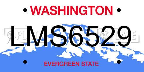 LMS6529 Washington License Plate