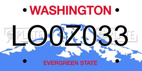 LO0Z033 Washington License Plate