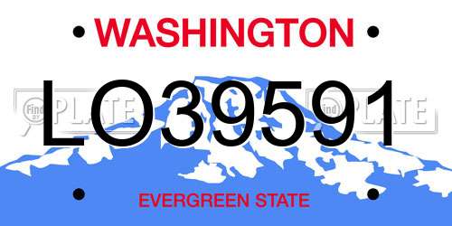 LO39591 Washington License Plate