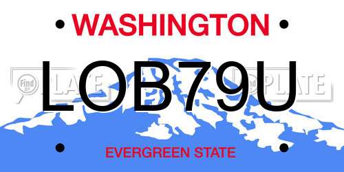 LOB79U Washington License Plate