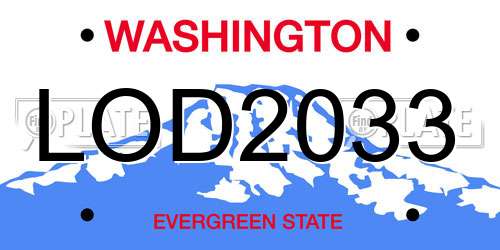 LOD2033 Washington License Plate