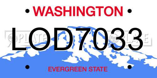 LOD7033 Washington License Plate