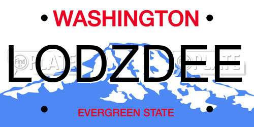 LODZDEE Washington License Plate