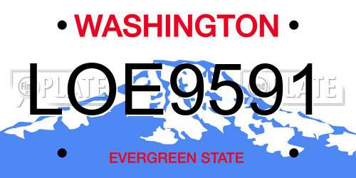 LOE9591 Washington License Plate