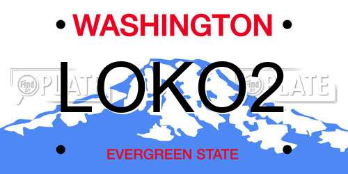 LOKO2 Washington License Plate