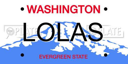 LOLAS Washington License Plate