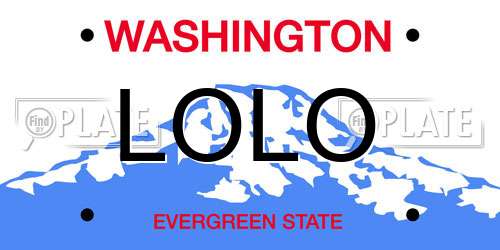 LOLO Washington License Plate