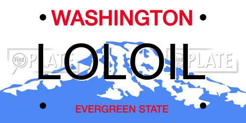 LOLOIL Washington License Plate