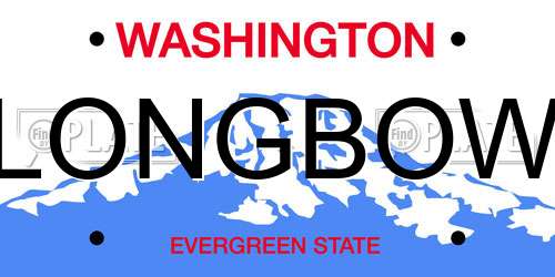 LONGBOW Washington License Plate