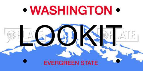 LOOKIT Washington License Plate