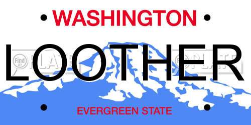 LOOTHER Washington License Plate