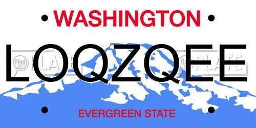 LOQZQEE Washington License Plate