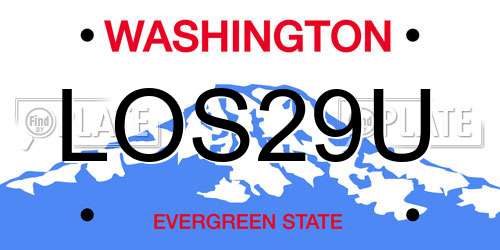 LOS29U Washington License Plate