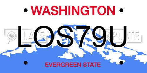 LOS79U Washington License Plate