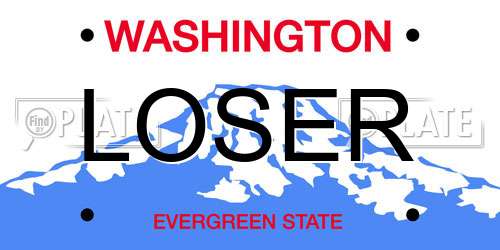 LOSER Washington License Plate