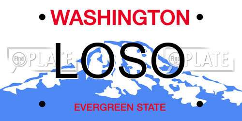 LOSO Washington License Plate